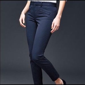 GAP Navy White Dot Curvy Skinny Ankle Pant